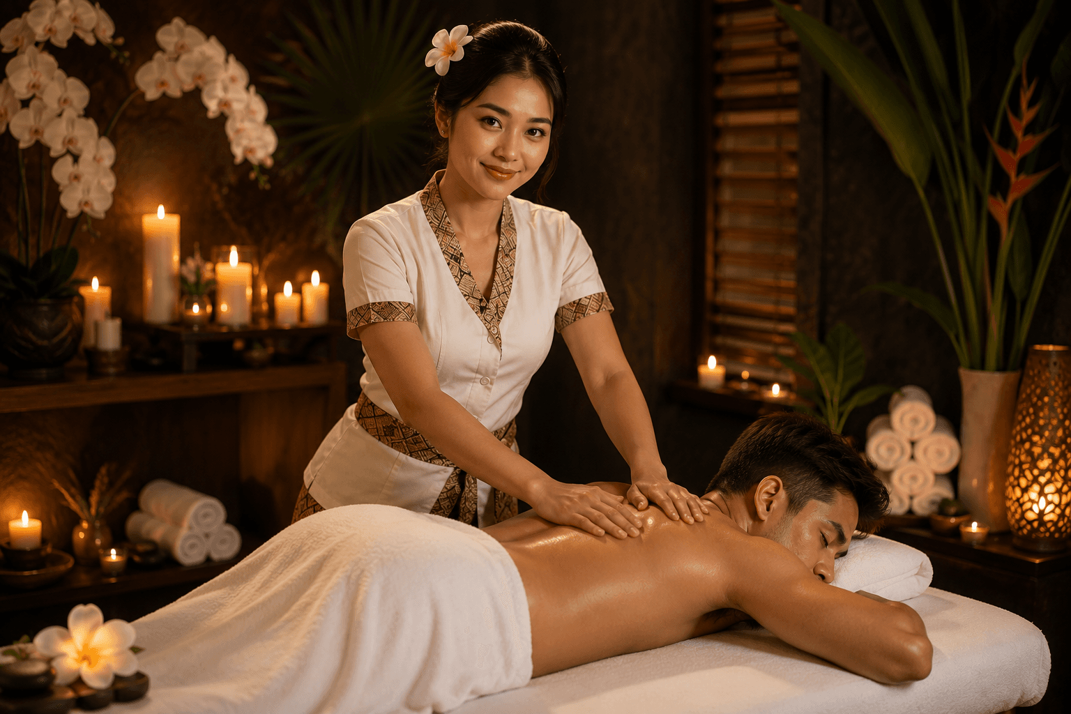 Balinese massage therapy in a serene Bali villa